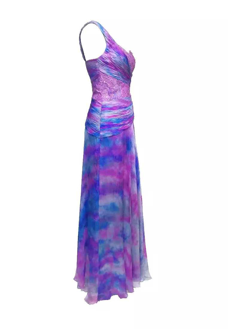 Elegant Style Silk Chiffon Beaded Evening Dress