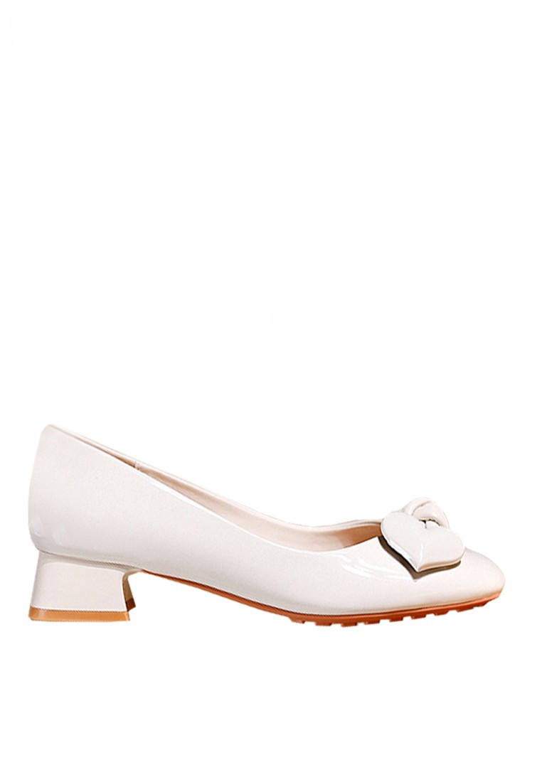 VANSA Shinny Patent Bow Mid Heel Pumps VSW-H2985