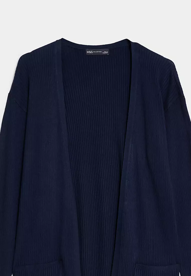 Ribbed Edge to Edge Longline Cardigan