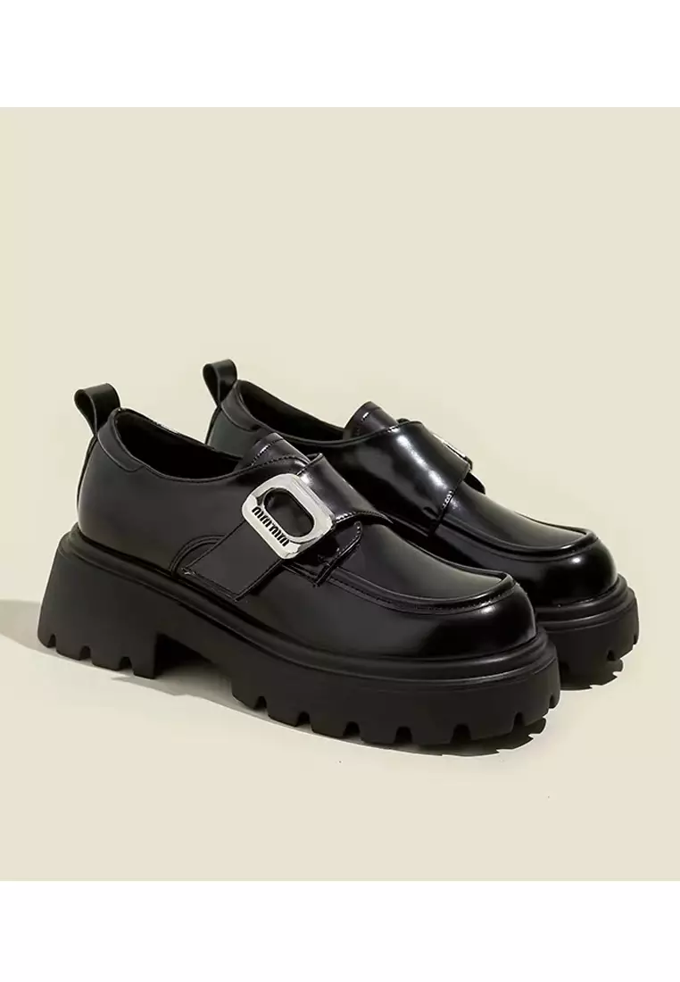 Leather Velcro Strap Loafers MZ0373
