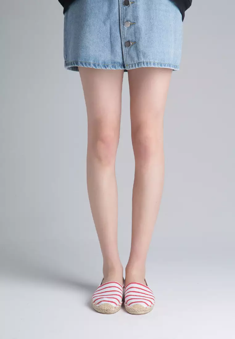 Contrast Stripes Canvas Espadrilles HB3119