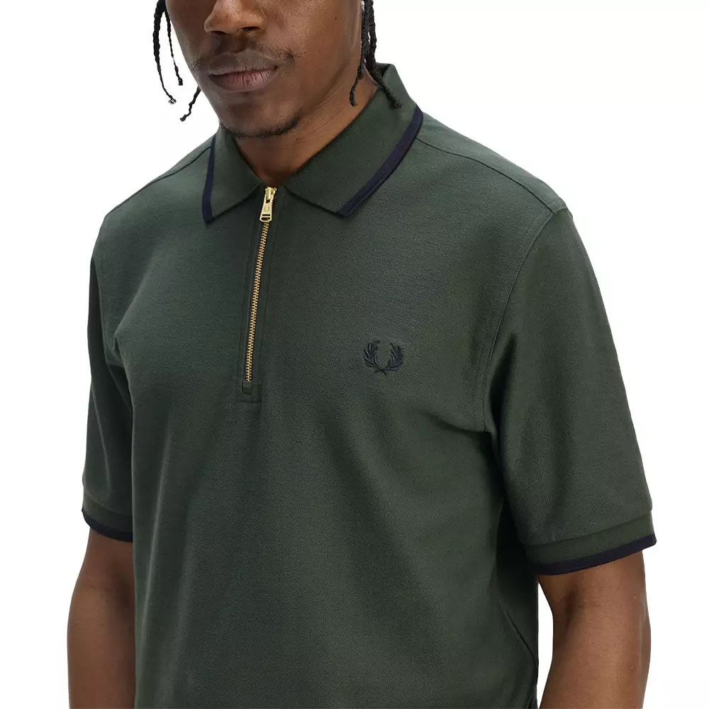 Crepe Pique Polo Shirt Court Green