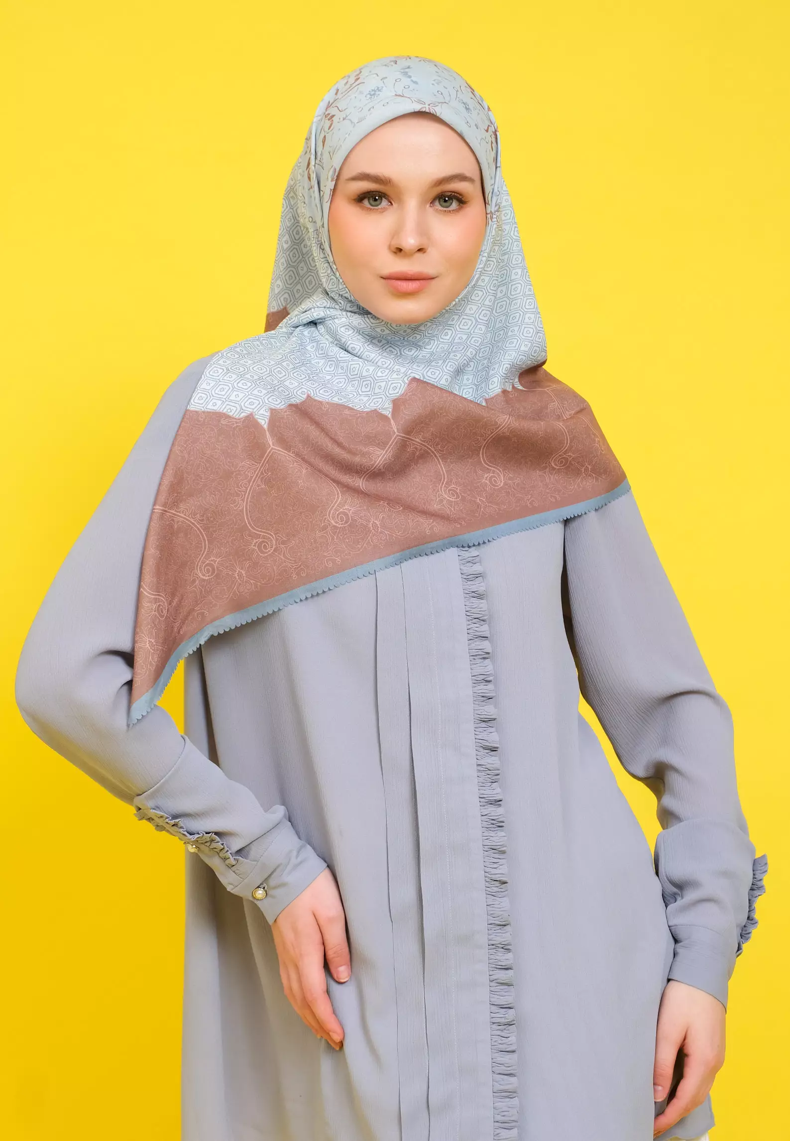 Rachida Printed Scarf | Hijab Segi Empat Motif