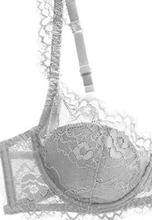 Lace Thin Cotton Airflow Bra with Panty Set CA123110GY