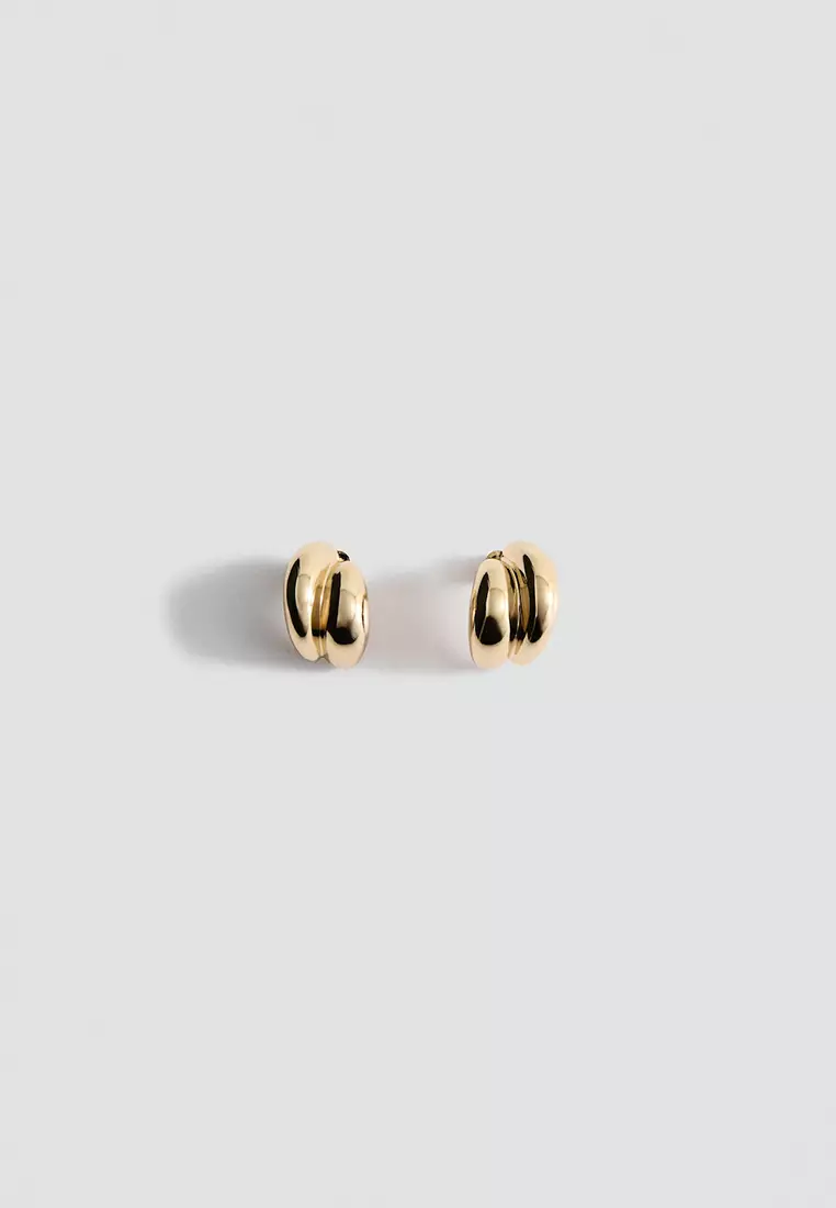 Embossed Semi-Hoop Earrings