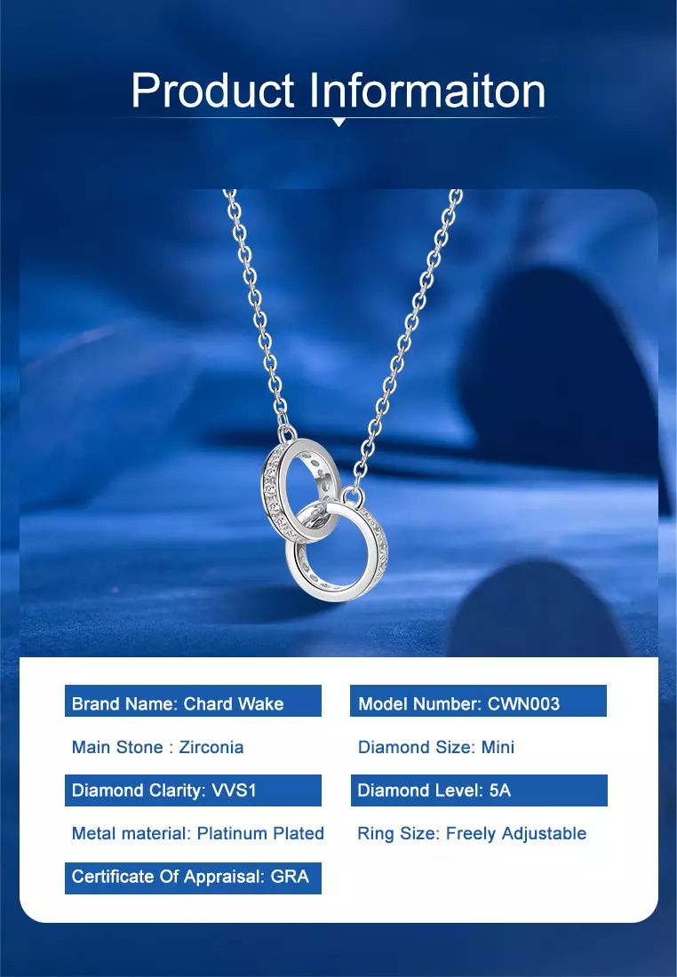 Kalung Wanita Moebius Strip Design Berlian Korea Original Kalung Anti Karat dan Luntur