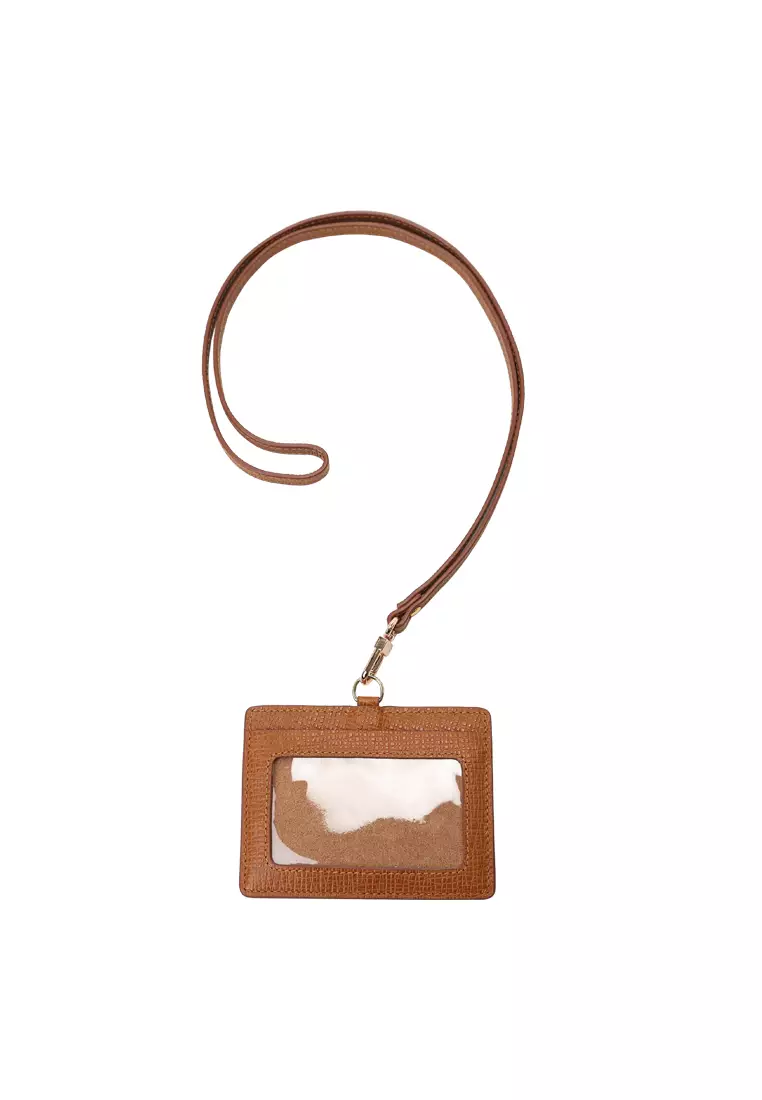 Clipper Strap Card Case - Embossed Caramel