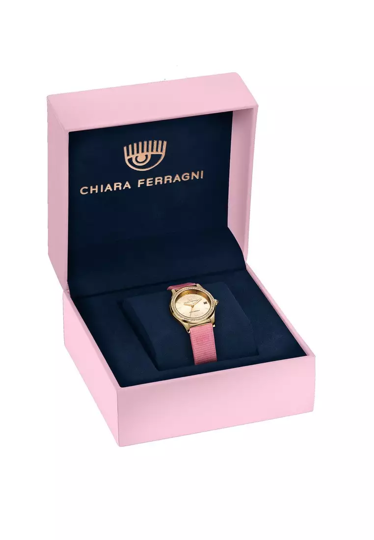 【2 Years Warranty】 Chiara Ferragni Contemporary 32mm Yellow Gold Dial Women's Quartz Watch R1951102501