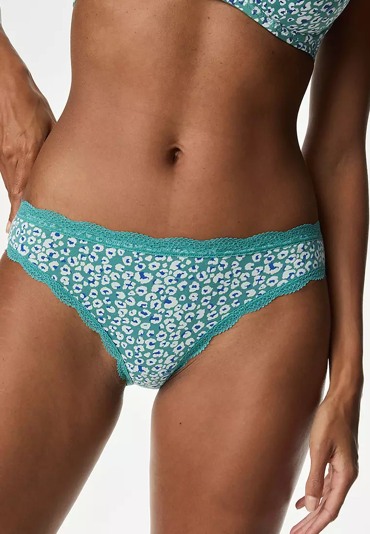 3Pk Cotton Rich Printed Bikini Knickers