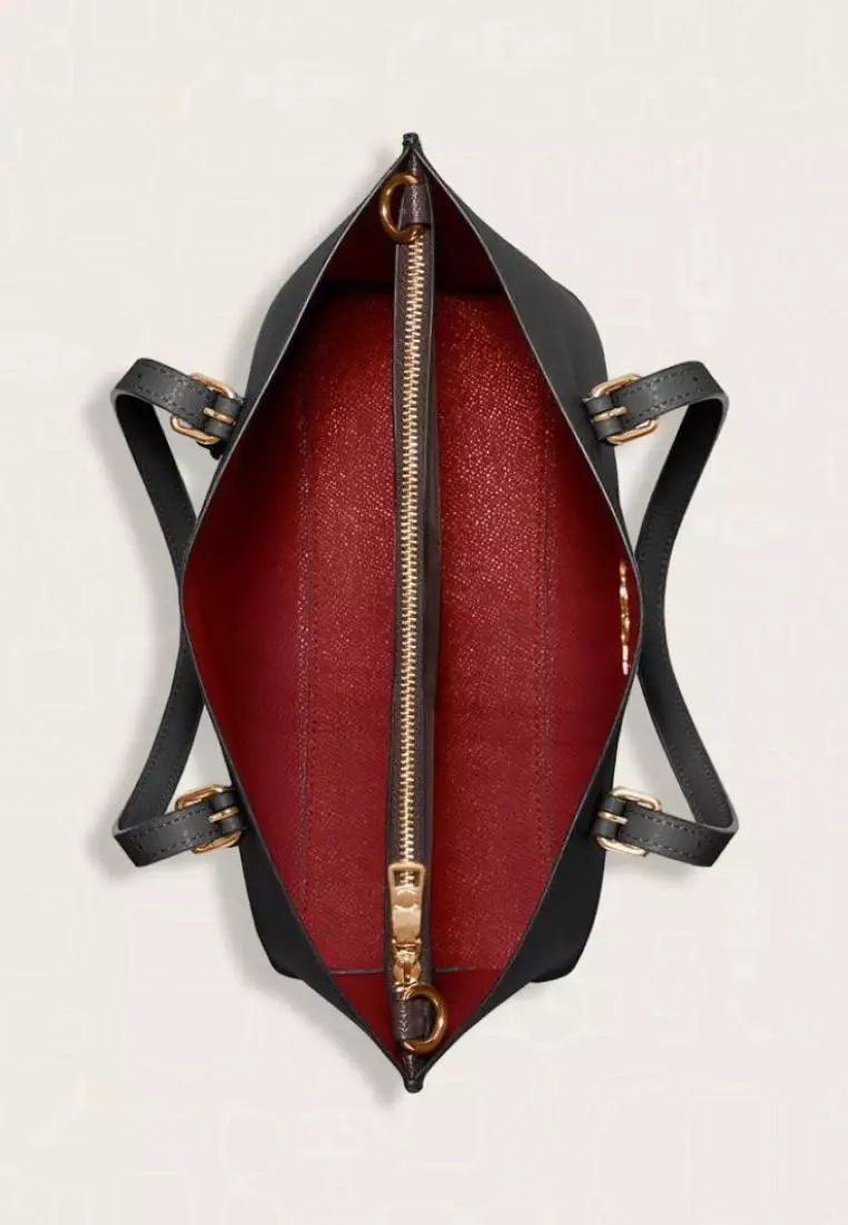 Coach Mollie Tote 25 Black True Red