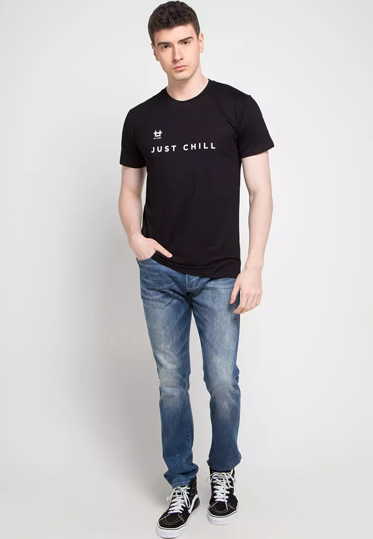 MTD50D Just Chill Logo Blk T-shirt Hitam