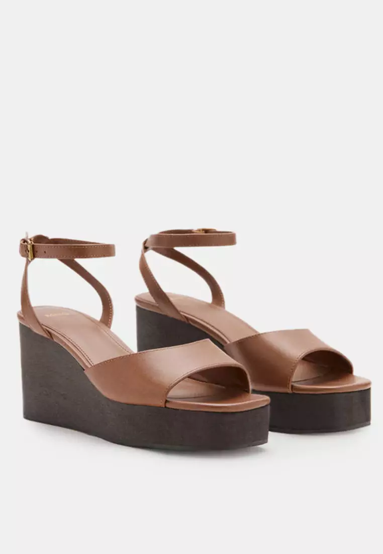 Leather Wedge-Heeled Sandals