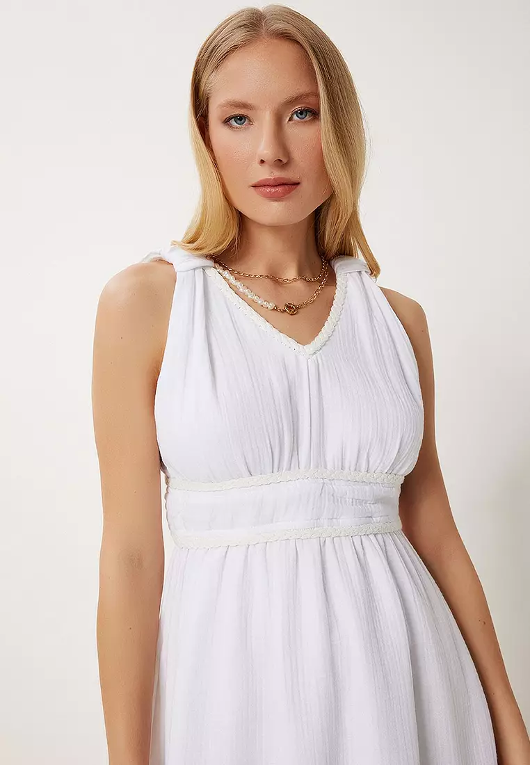 Knitted Striped Summer Linen Dress