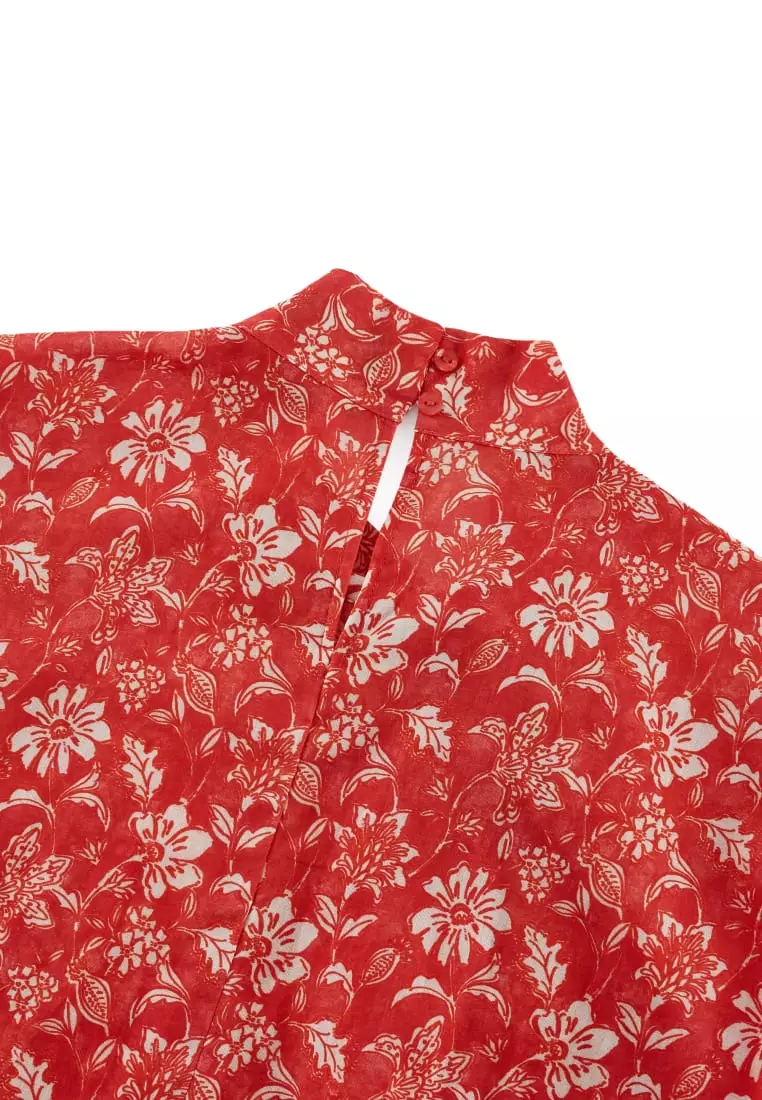 G2000 Tie-Neck Floral Print Blouse