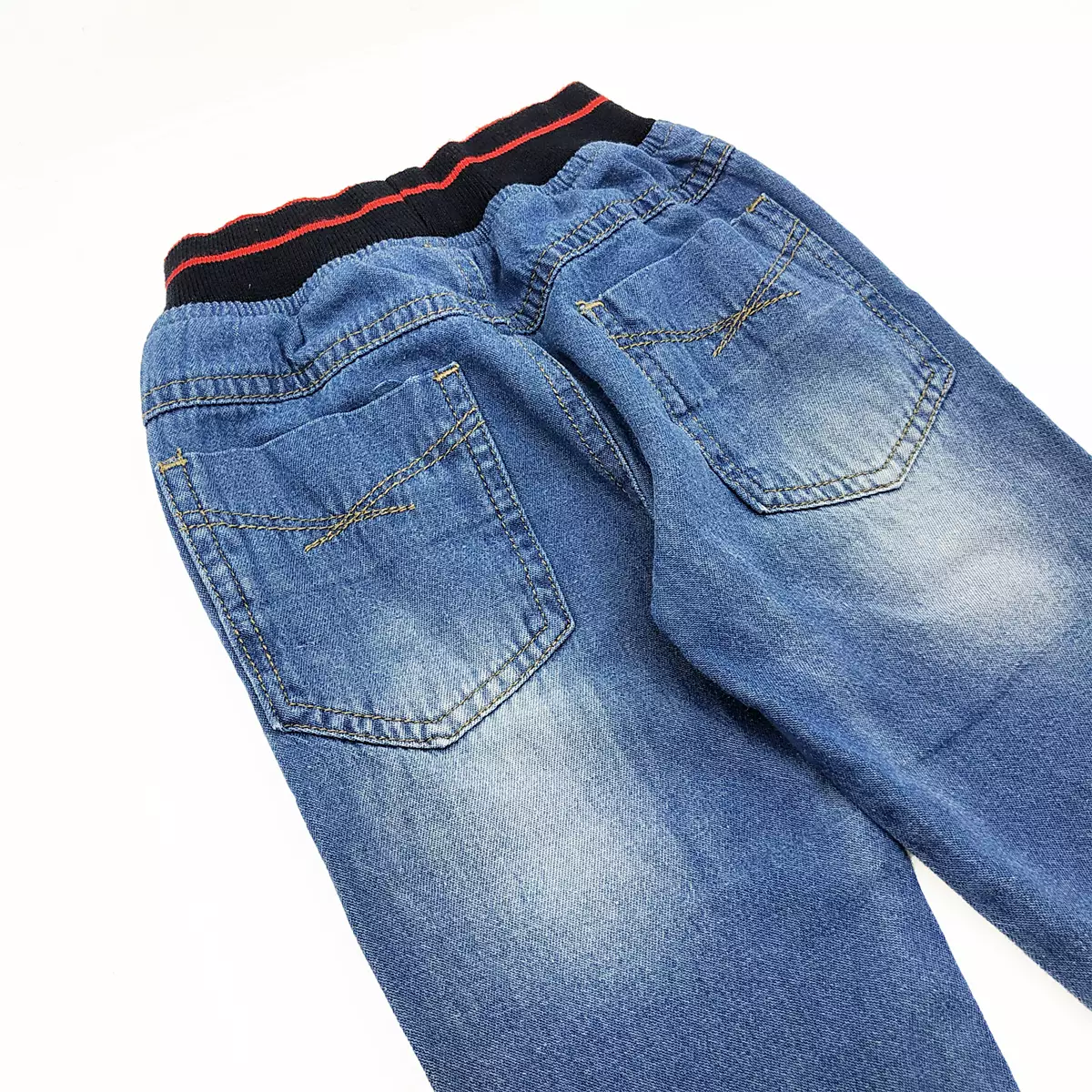 Wakakids Celana Jeans Panjang Anak Laki Laki Usia 1 Tahun Hingga 3 Tahun Karet Rib Salur Motif Junior Motor Inc 035