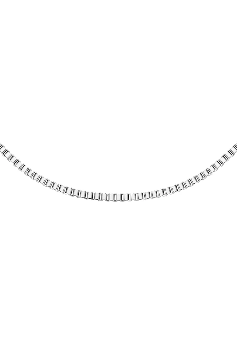 Elan Box Chain Necklace - Silver - Stainless Steel Chain Necklace  - Staple Jewelry - DW official