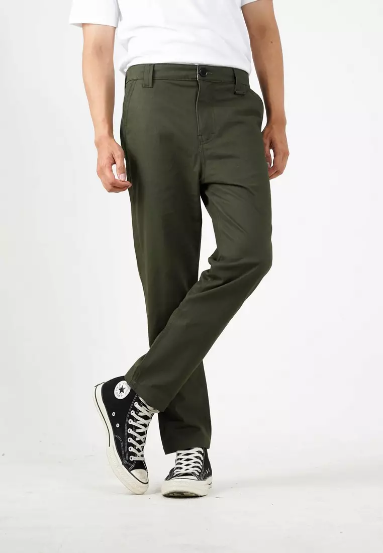 3Second Celana Chino Panjang Pria Regular Fit Katun Twill Jackie OL-C041224