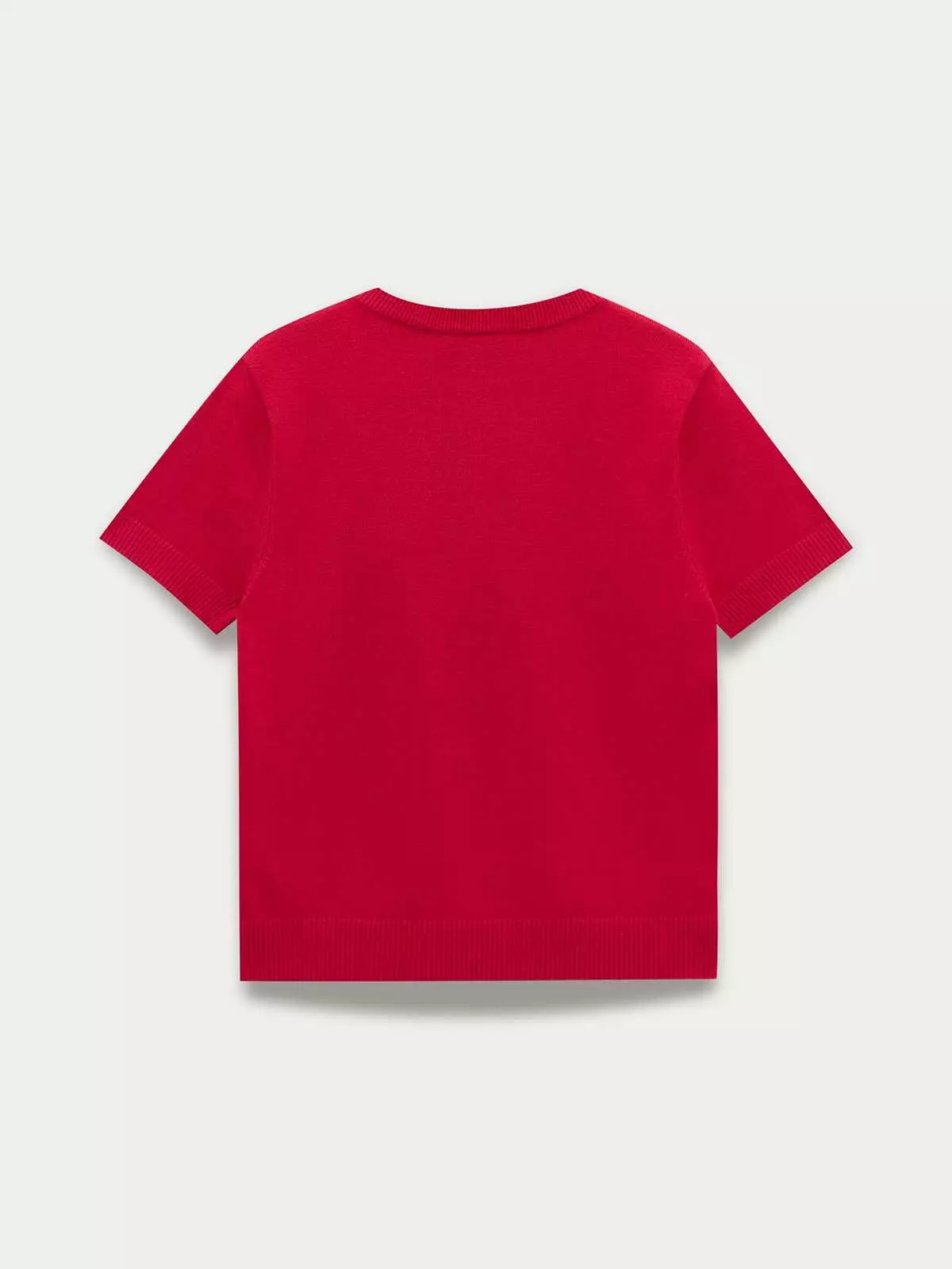 Pomelo - Top Wanita - Embroidered Logo Knit Top - Red