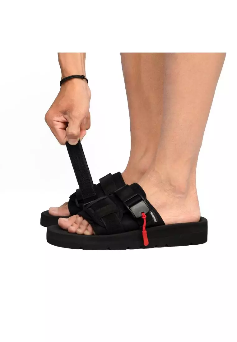 Achromo Lith Sandal Gunung Selop Casual Hitam Unisex / Sandal Slide Hiking Adventure