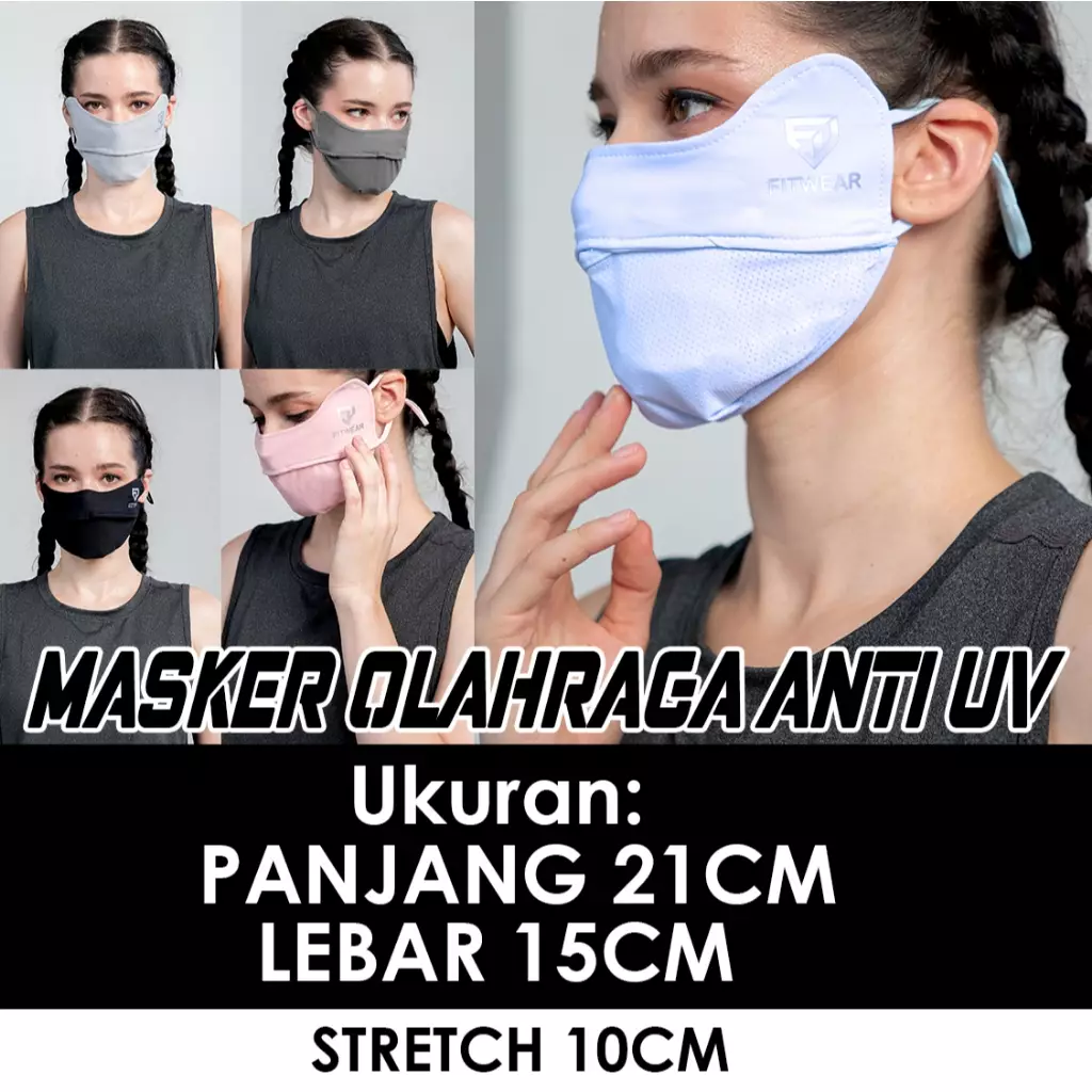 Fitwear Masker Olahraga Anti UV - GRAY