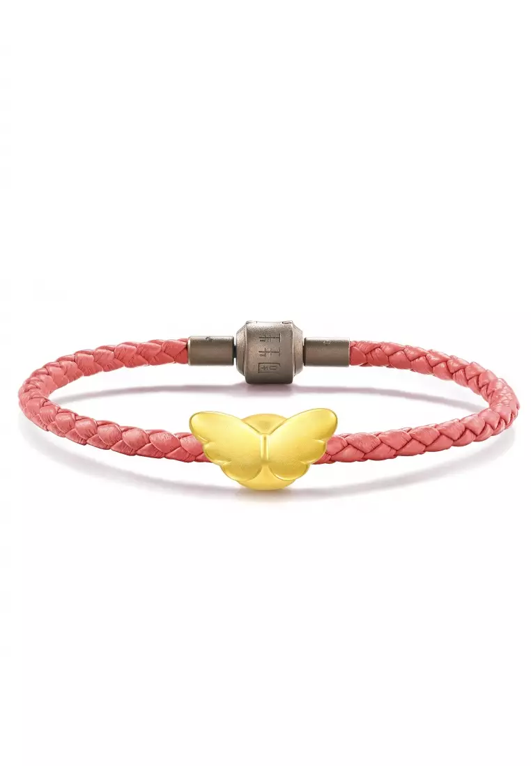 999 24K Solid Gold Angel Wing Charm 86507C (Bracelet not included)