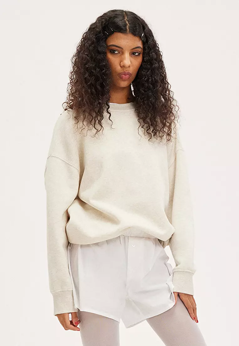Buy Monki Oversized Crewneck Sweater in White 2024 Online