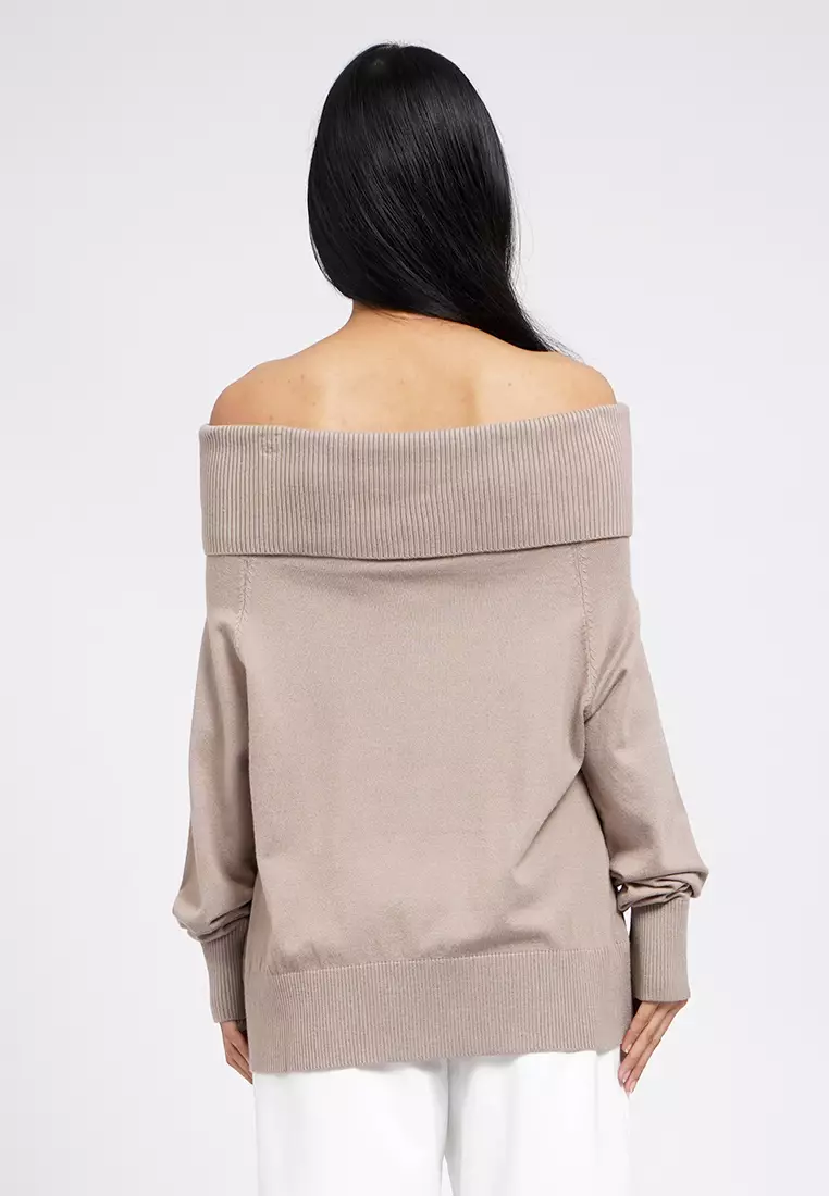 Off Shoulder Long Sleeve Sweater