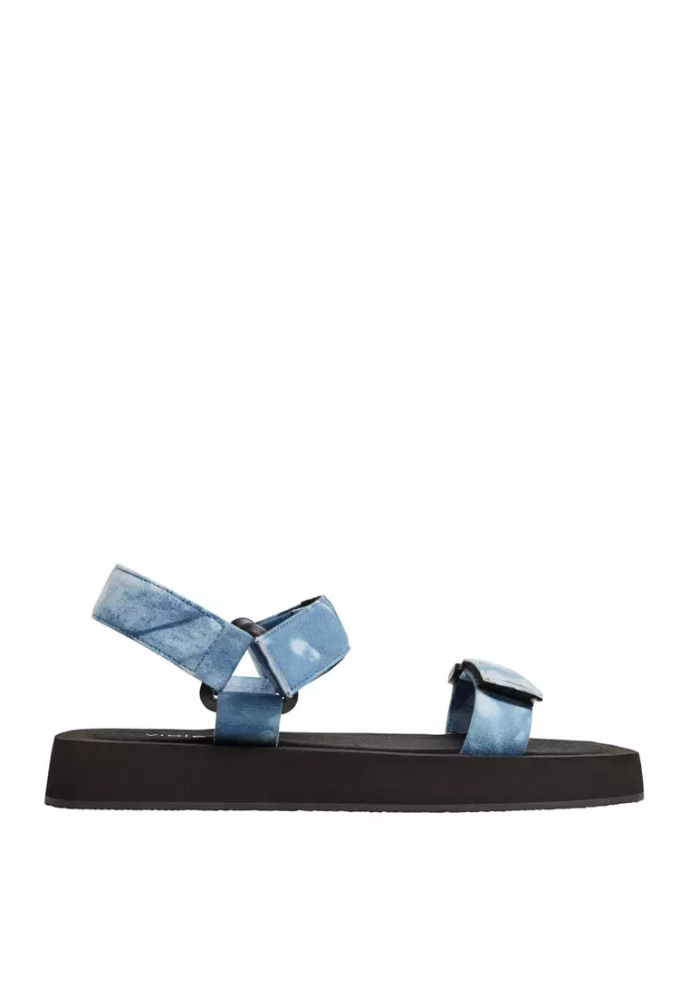 Discount on Violeta By Mango  shoes - SKU: Denim Tie-Dye Sandals