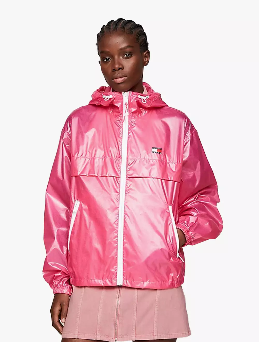 Pink tommy new arrivals hilfiger windbreaker