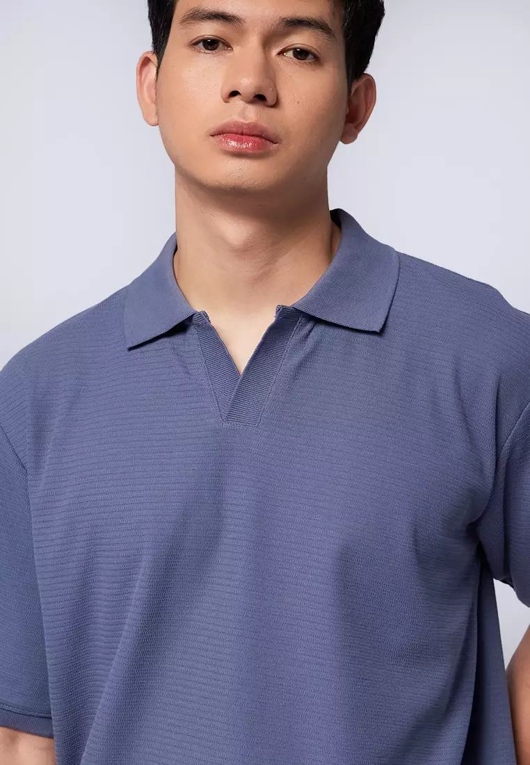 Short Sleeve Textured Polo Shirt