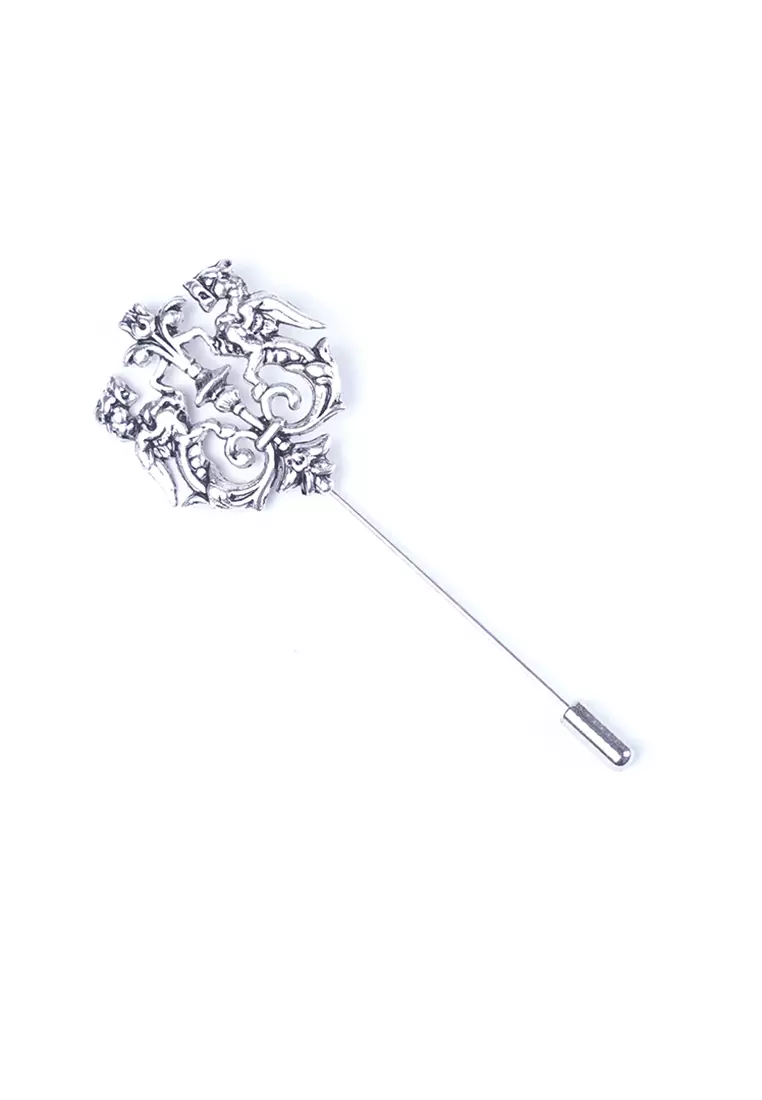 Houseofcuff lapel pin brooch bros untuk jas TUSUK SILVER MM