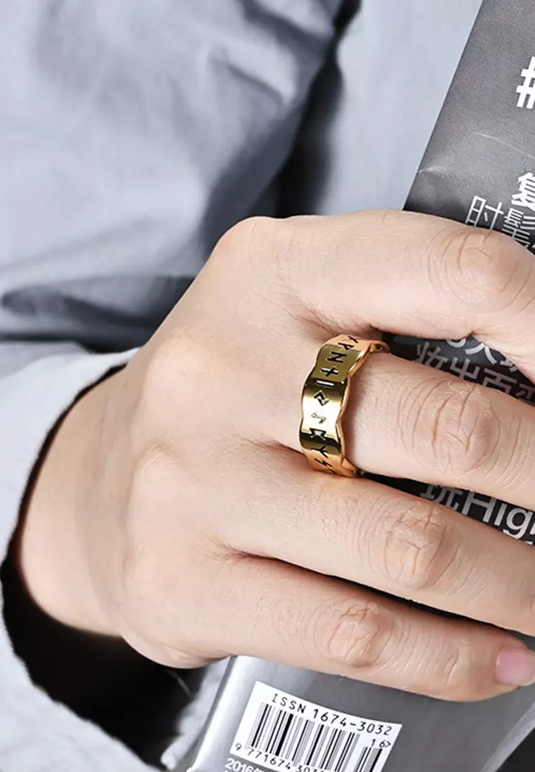 Titanium Steel Runes Ring JW QF-JZ822