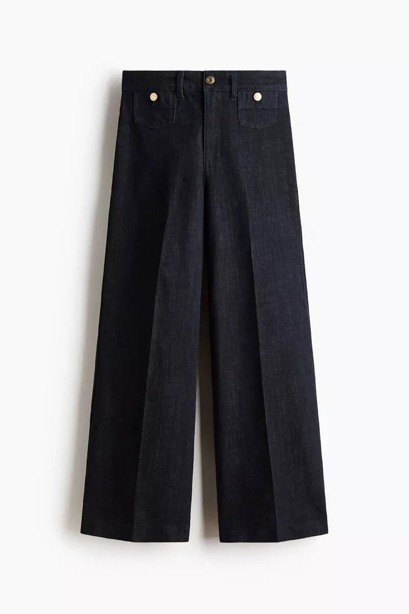 Wide High Waist Ankle Jeans