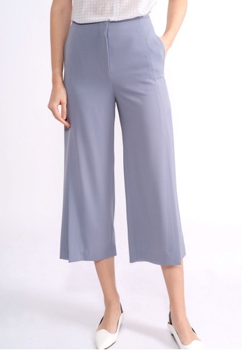 miss Viola grey FLOWING CROPPED BAGGY PANTS 70575AA6122E43GS_1