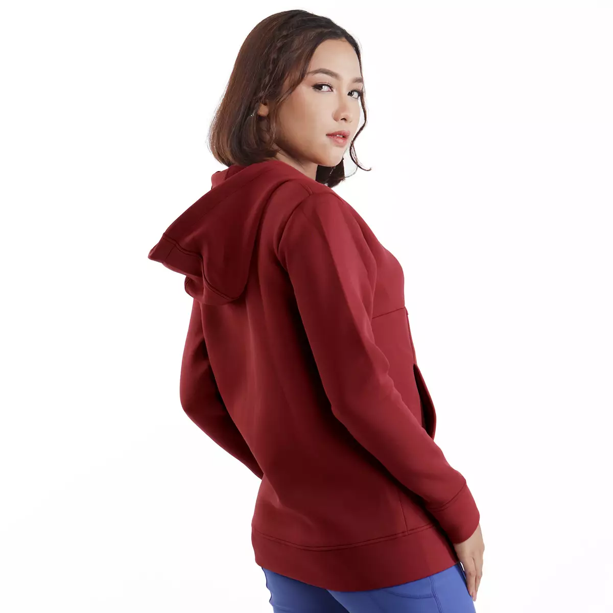 Sweater hoodie merah maroon top
