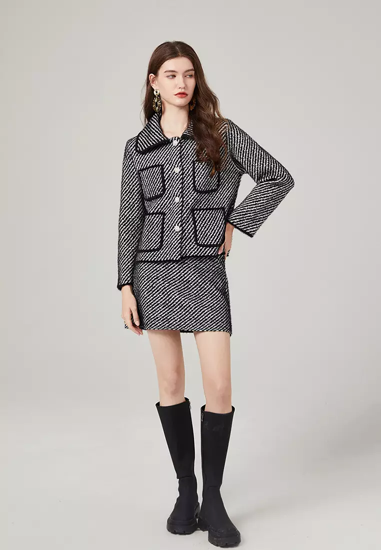 2024 New Style Coat Half Skirt Set CA24073124BK