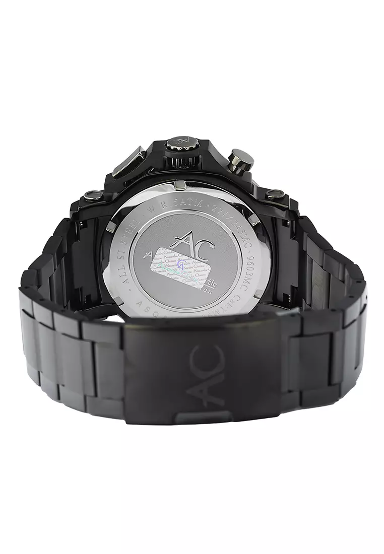 Alexandre Christie Collection Jam Tangan Chronograph Pria - Black - Stainless Steel - 9603 MCBEPBA