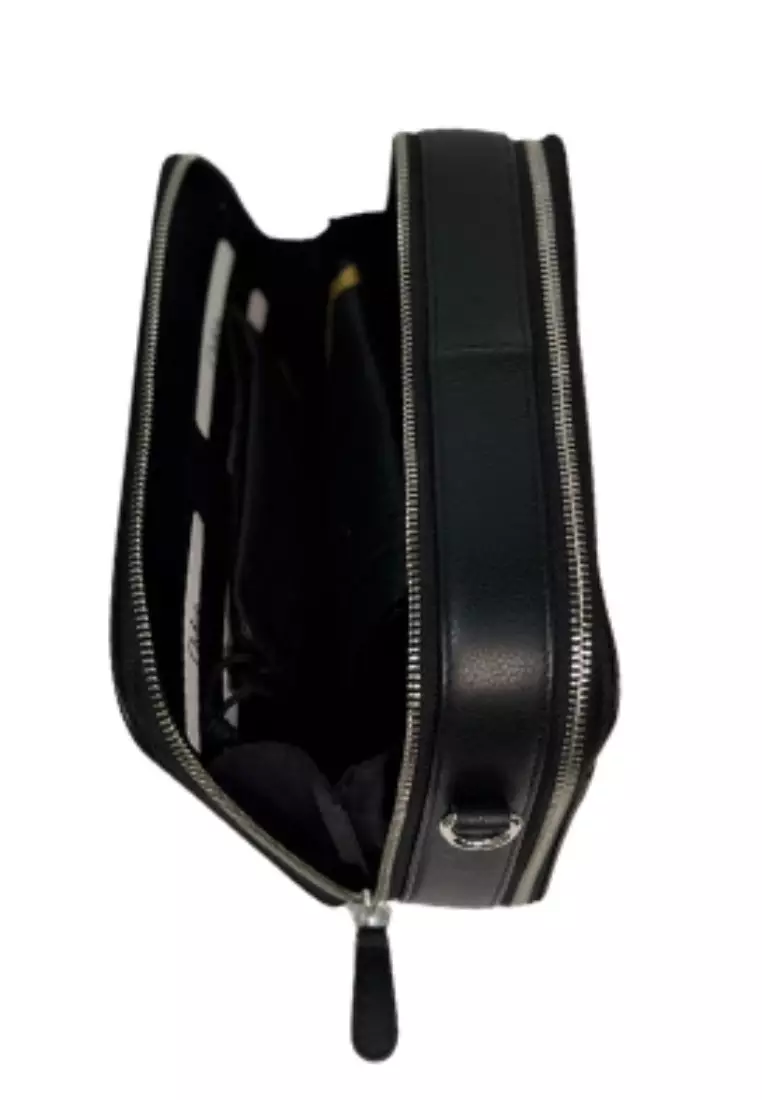 Oxhide Leather Messenger Bag - Full Grain Leather Sling Bag - Leather Sling Bag for Men J0081-black