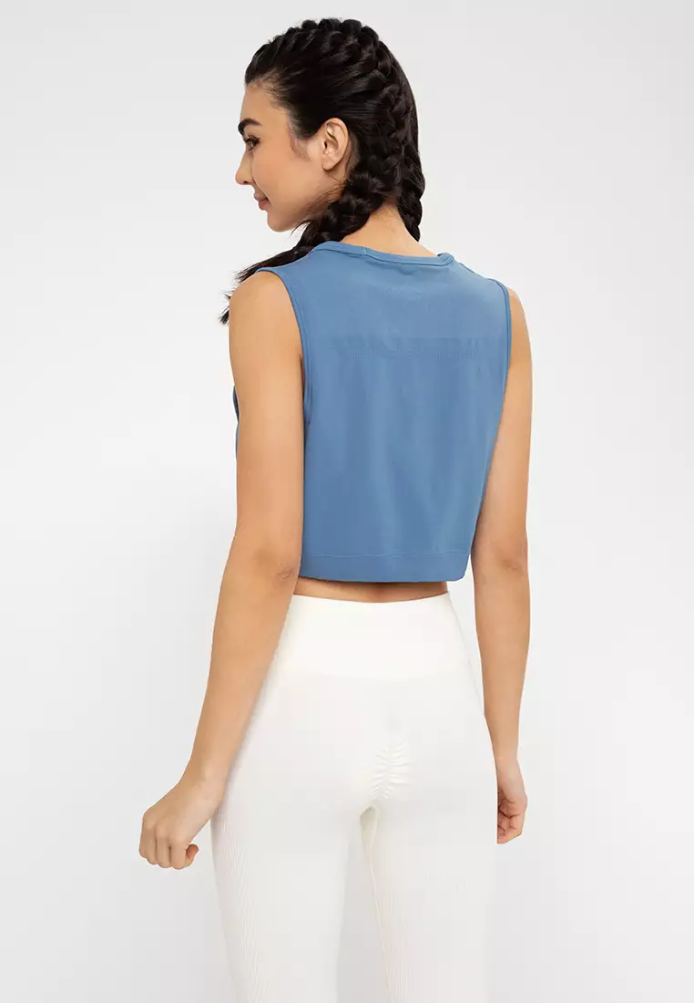 muscle tee crop top