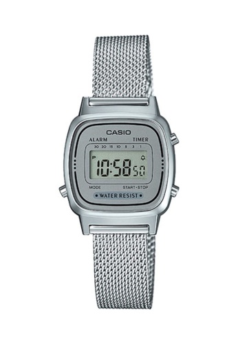CASIO silver Casio Vintage Women's Digital LA670WEM-7DF Stainless Steel Band Casual Watch D8757AC46B15BCGS_1