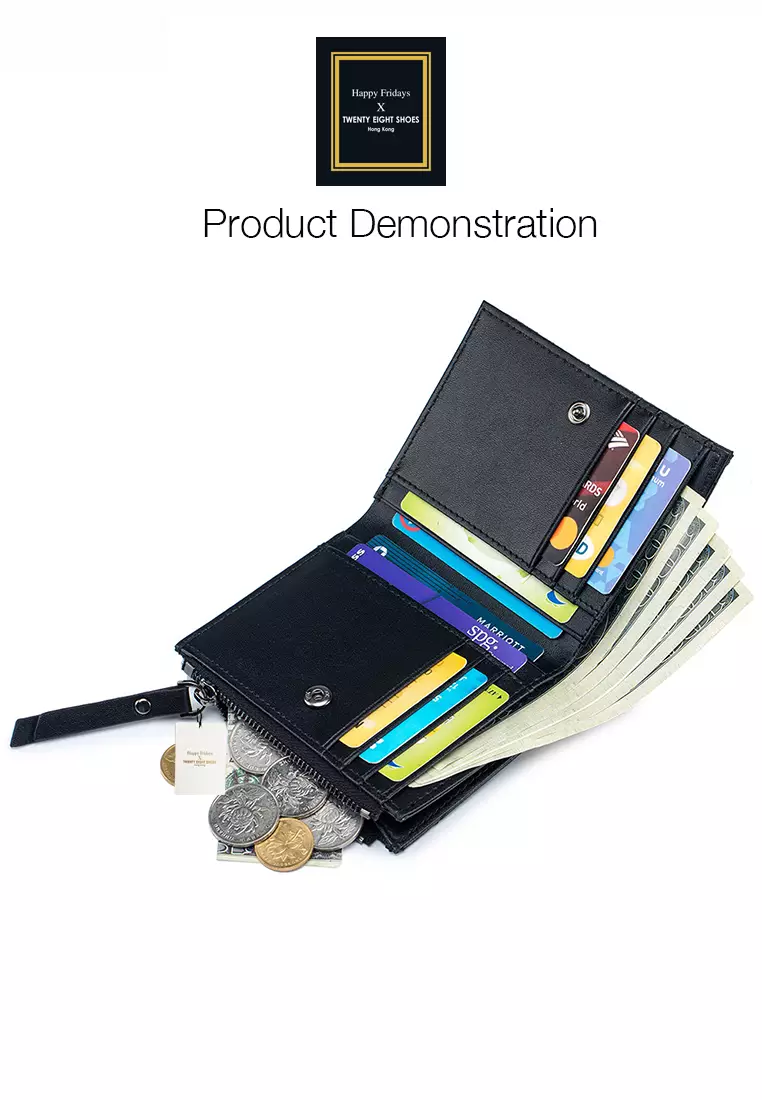 Sheepskin Quilted V Pattern Bi-Fold Wallet JW AN-855.v