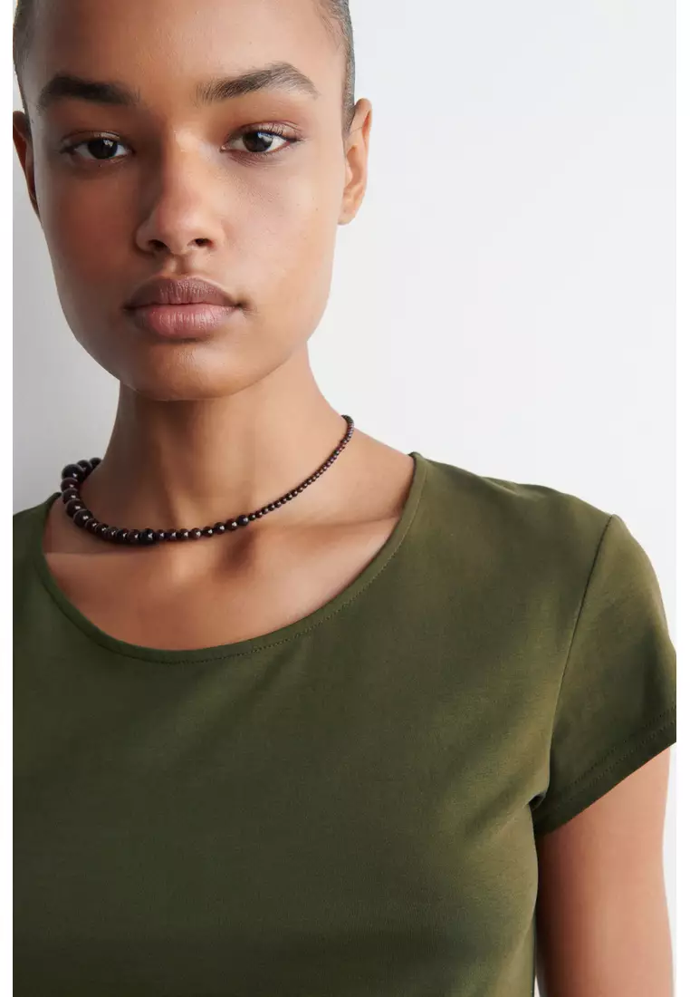 SCOOP-NECK T-SHIRT