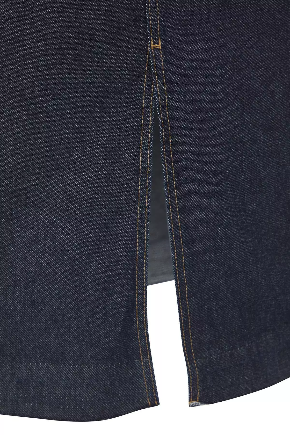 Plus Size High Waist Denim Midi Skirt