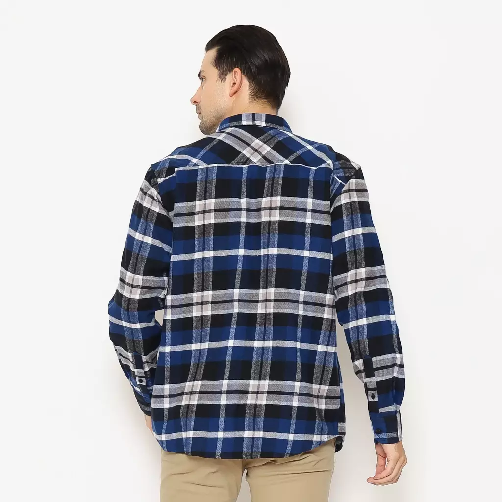 AMK Kemeja Pria Flannel Lengan Panjang SHF KENZO L/S Blue