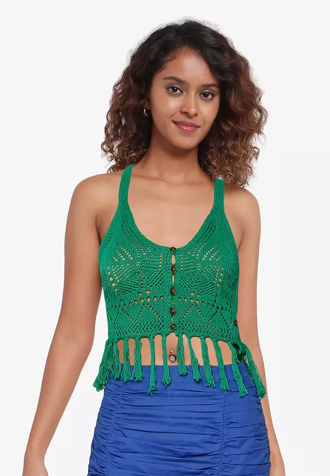 Crochet top with tassels deals