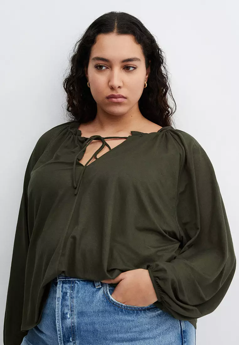 Buy Mango Puffed Sleeves Blouse 2024 Online | ZALORA