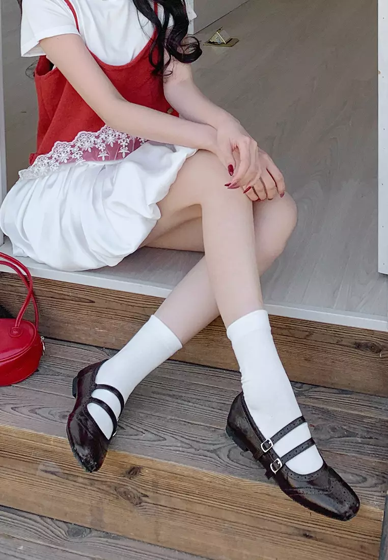 雕花雙搭帶瑪麗珍妮鞋 WW363-6