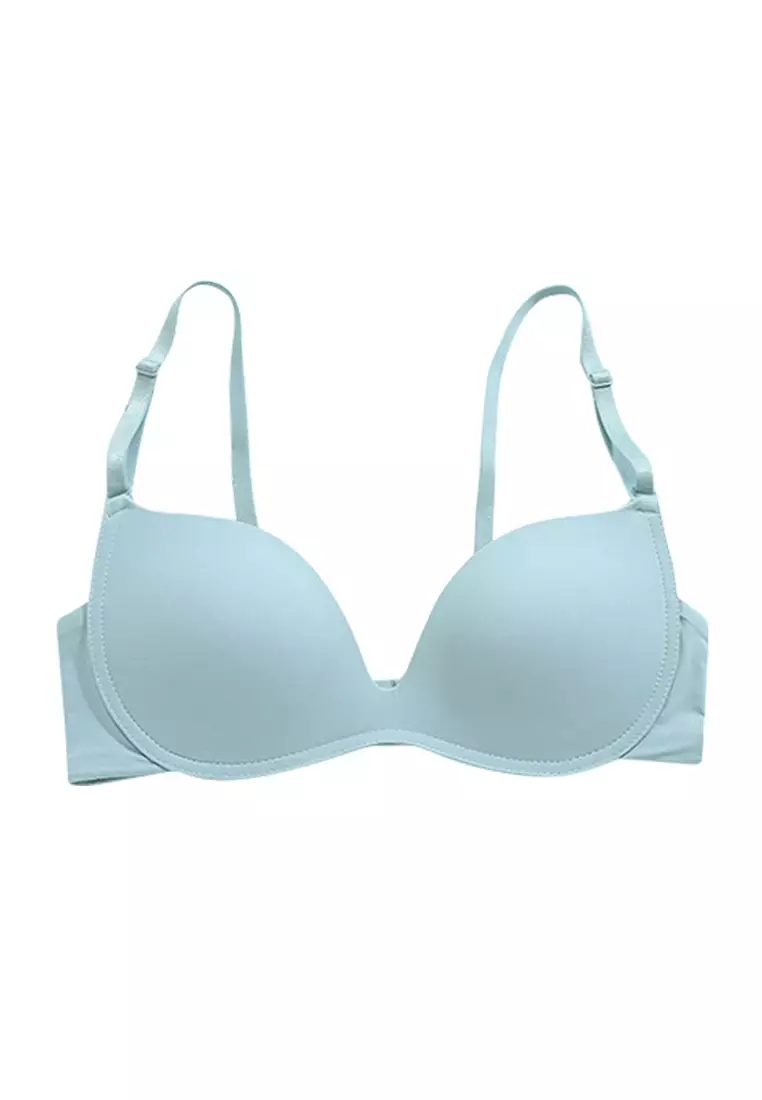 Buy ZITIQUE Women's Latest Japanese Style Wire-free Seamless Ultra-thin Push  Up Bra - Blue 2024 Online