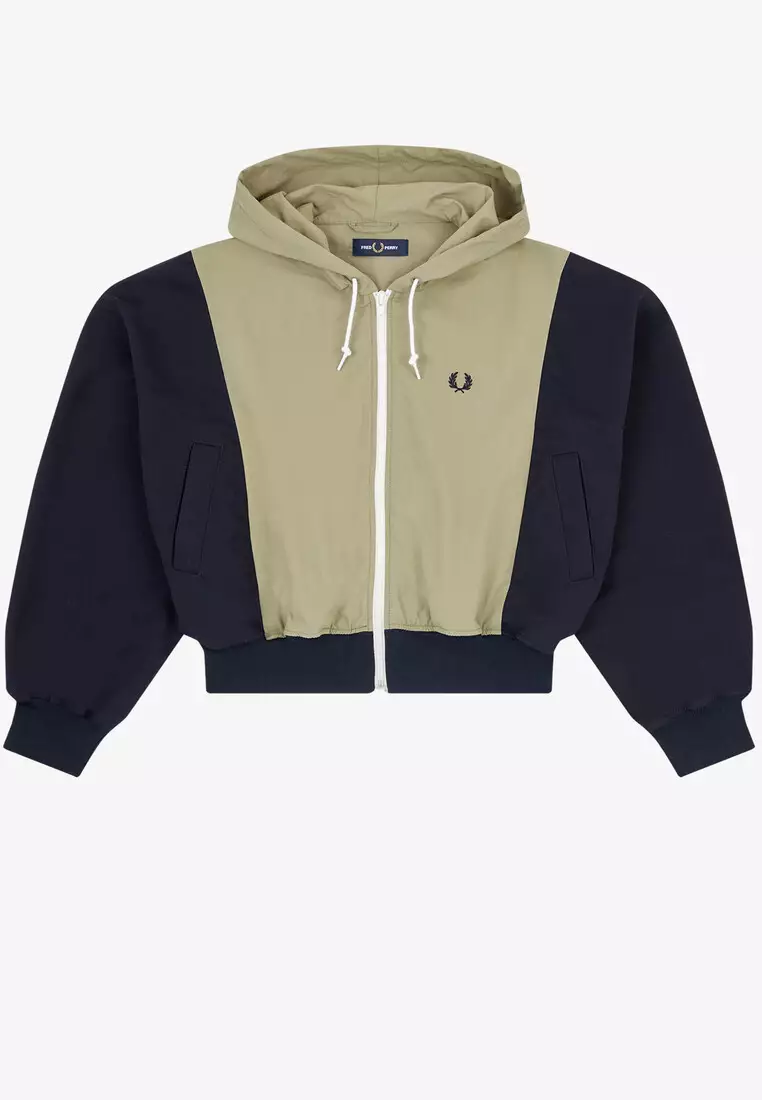 Buy Fred Perry Fred Perry J2117 Woven Hooded Track Jacket Sage