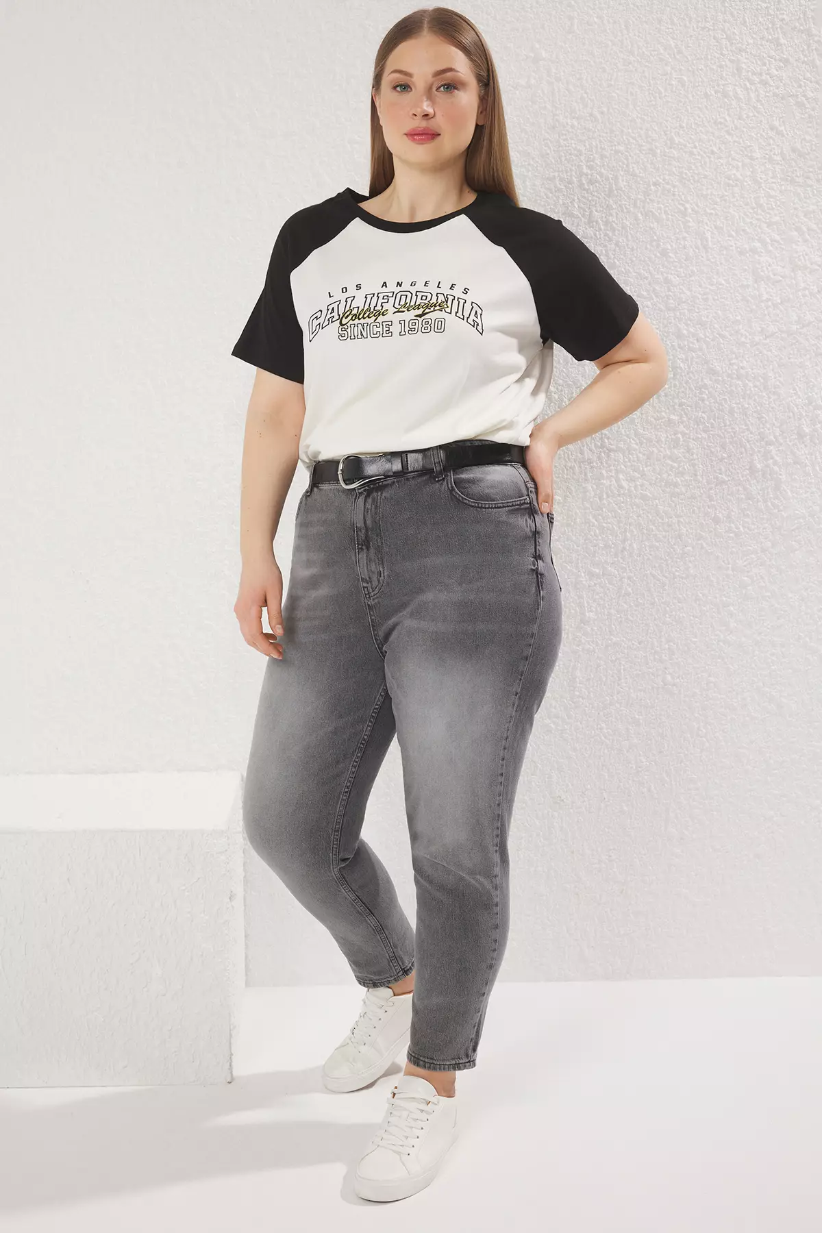 Buy Trendyol Plus Size Distressed Wash Mom Fit Jeans 2025 Online